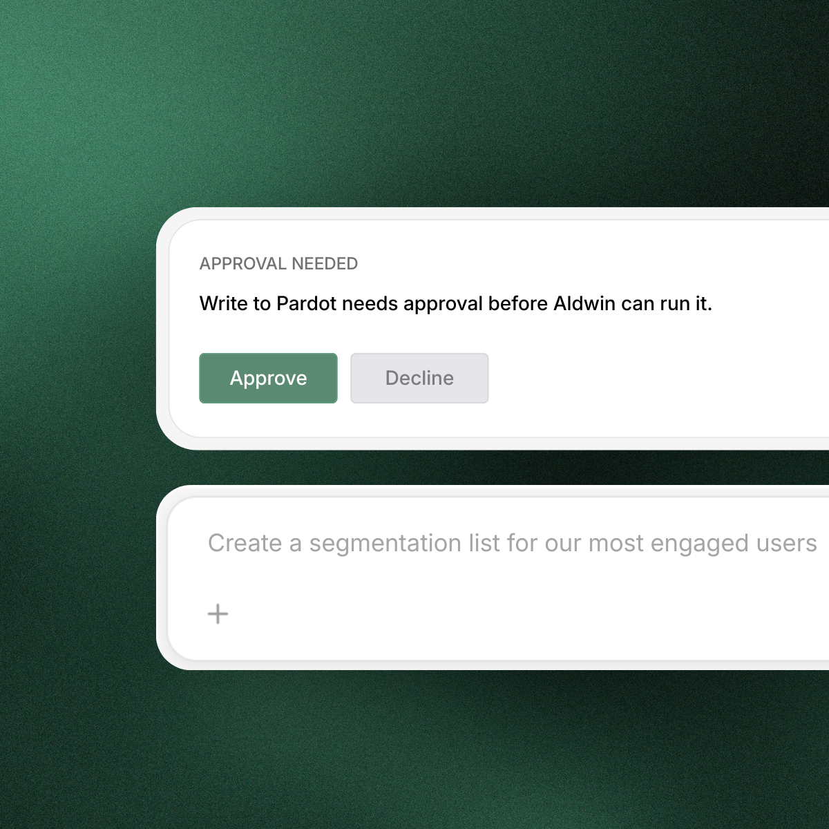 Approval controls defining the authority Aldwin can use